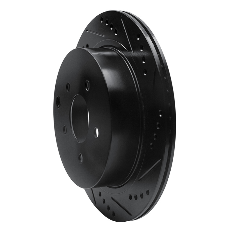 Infiniti FX37 Brake Rotor (1) - Rear Right - R1 Concepts - Drilled & Slotted - Black - `03-`24